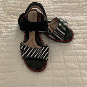 BEAUTIFEEL Romi Dot Black White & Red Sandals EU39 EUC